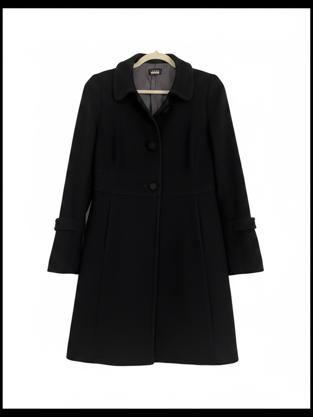 J.Crew Black Wool Blend A-Line Coat Size 8 Lined